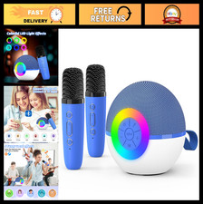 Portable Mini Karaoke Machine with Bluetooth Microphone LED Light - Gift for K