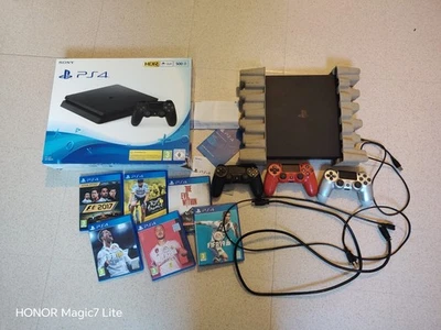 Sony PlayStation 4 1 To Console - Noire Avec 3 Manette Et Lot De Jeux - Photo 1/4