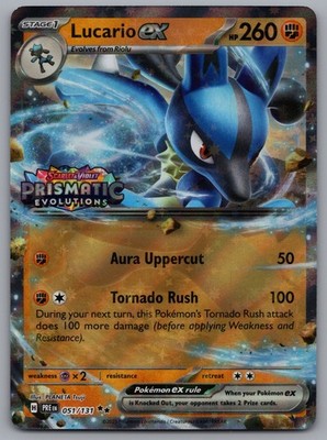 Lucario ex (Prismatic Evolutions Stamp) 051/131 Double Rare Holo NM
