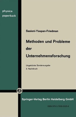 M. Sasieni (u. a.) | Methoden und Probleme der Unternehmensforschung | Buch