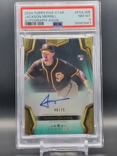 Jackson Merrill 2024 Topps Five Star Autographs #FSA-JME Aqua /75 (AU, RC) PSA 8