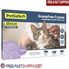 Lavender Crystal Cat Litter Tray Odor Control Leakproof Easy Clean Self-Cleaning