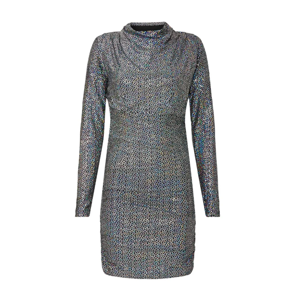 Mini Vestido Alexia Admor Lentejuelas Arco Iris Talla 6 Bodycon Manga Larga Acanalado $295 Foto 3 de 4