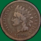 1886 Type 1 Indian Head Cent Fine F Coin #35904