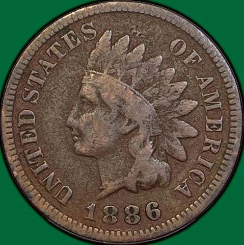 1886 Type 1 Indian Head Cent Fine F Coin #35904