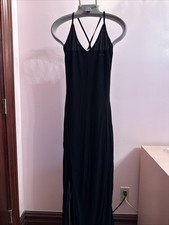 ASOS Black Jersey Racerback Maxi Dress With Side Silt Women’s US 2