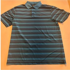 Under Armour Polo Mens XL Blue Striped HeatGear Loose Fit Short Sleeve 1253479