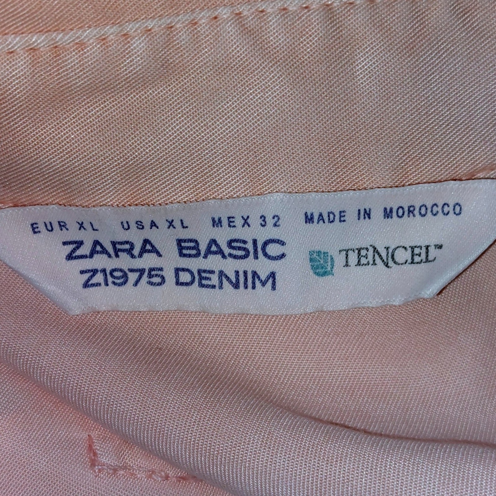 Zara Basic Oversized Peach Tencel Button Down Shi… - image 7