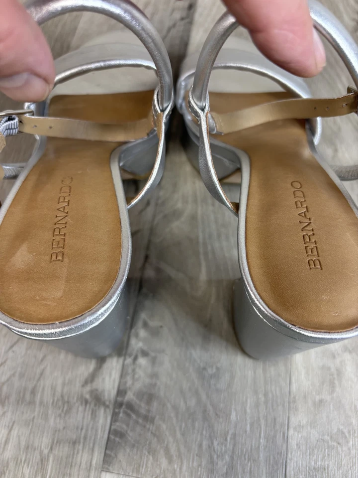 Zapatos Bernardo para mujer talla 8,5 M plataforma tacón bloque sandalias tiras elegantes Foto 4 de 4