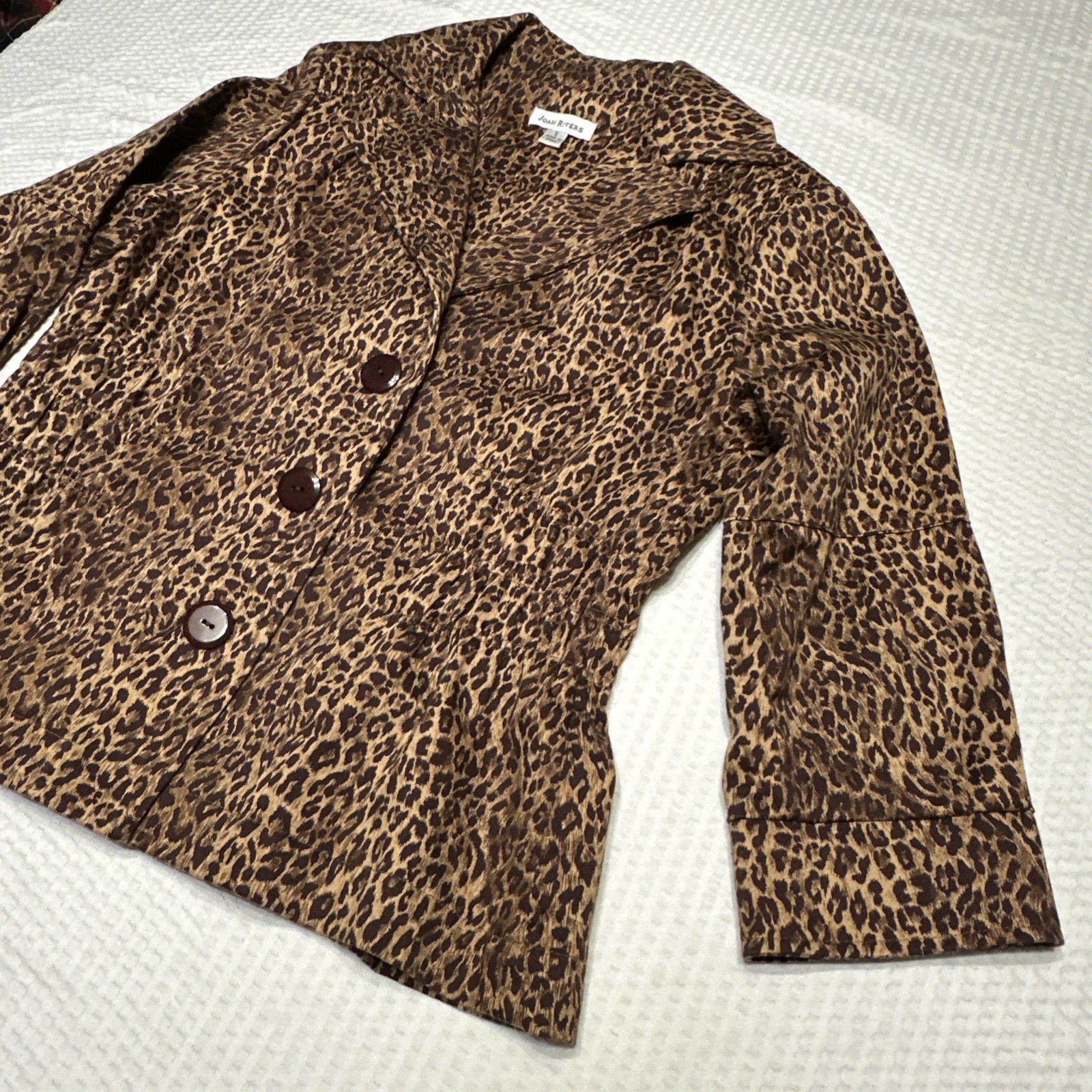 Joan Rivers Leopard Blazer Jacket Small Animal Ch… - image 4