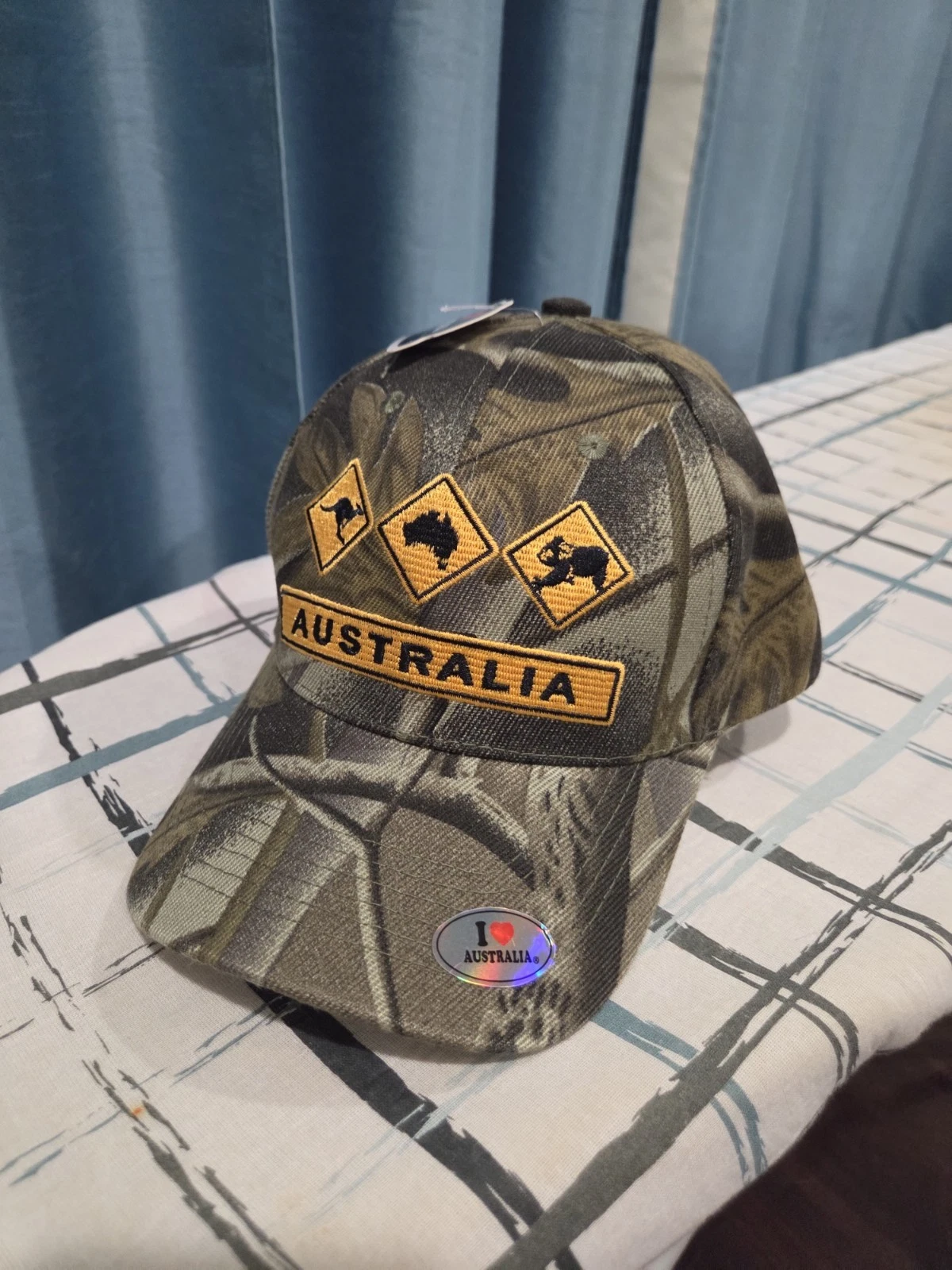 AUSTRALIA Baseball Hat Unisex One Size Fits All Camo Embroided Patch Cap Travel