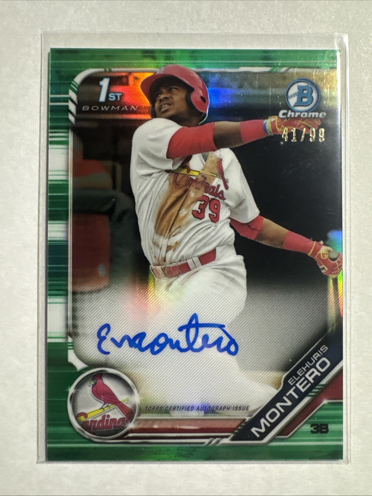 2019 Bowman Chrome 1st RC - Elehuris Montero Green Refractor Auto /99 🔥