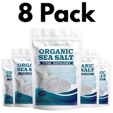 Celtic Sea Salt Fine Ground Mineral Rich 8oz Resealable Bag 8Pack Free Shipping