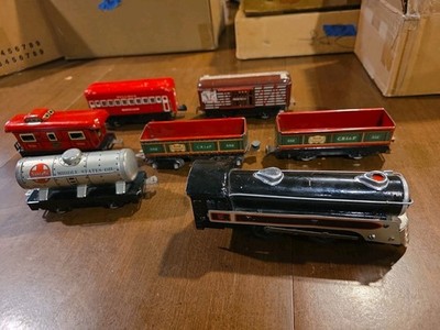 VTG Marx Tin Litho TRAIN 6 Marx Trains, Engine 0-4-0 Montclair 59 556 552x2 553