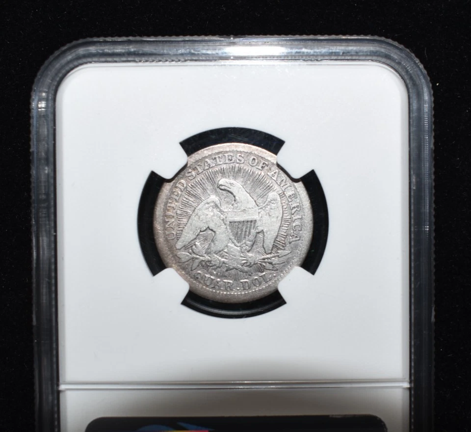 1853 Seated Liberty Quarter Arrows & Rays 25 Cent Silver Coin - NGC Fine 12 - Image 4 of 4