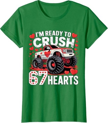 I'm Ready to Crush 67 Hearts Valentines Cute Design Ladies' Crewneck T-Shirt