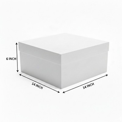 Weiße quadratische Kuchenboxen 14 x 14 x 6'' hoch | Hochzeit Geburtstag Feier Box