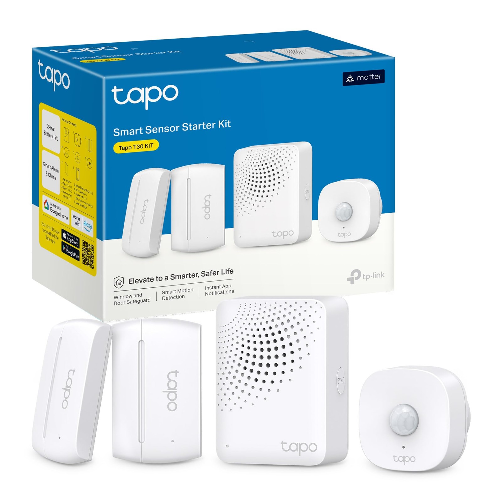 Allarme Wireless Tapo T30 KIT: Sensore Movimento e Contatto Smart Home