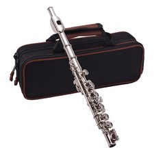 Nickel-plated Piccolo Key of C with Hard Case Cleaning Rod For Beginners I3L1