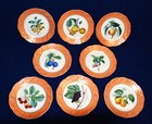 MOTTAHEDEH Porcelain Salmon Embossed Rim SUMMER FRUIT 8"d Set of 8 Salad Plates