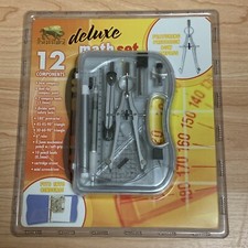 Buffalo Deluxe Math Set 12  Piece Geometry Kit Precision Bow Compass