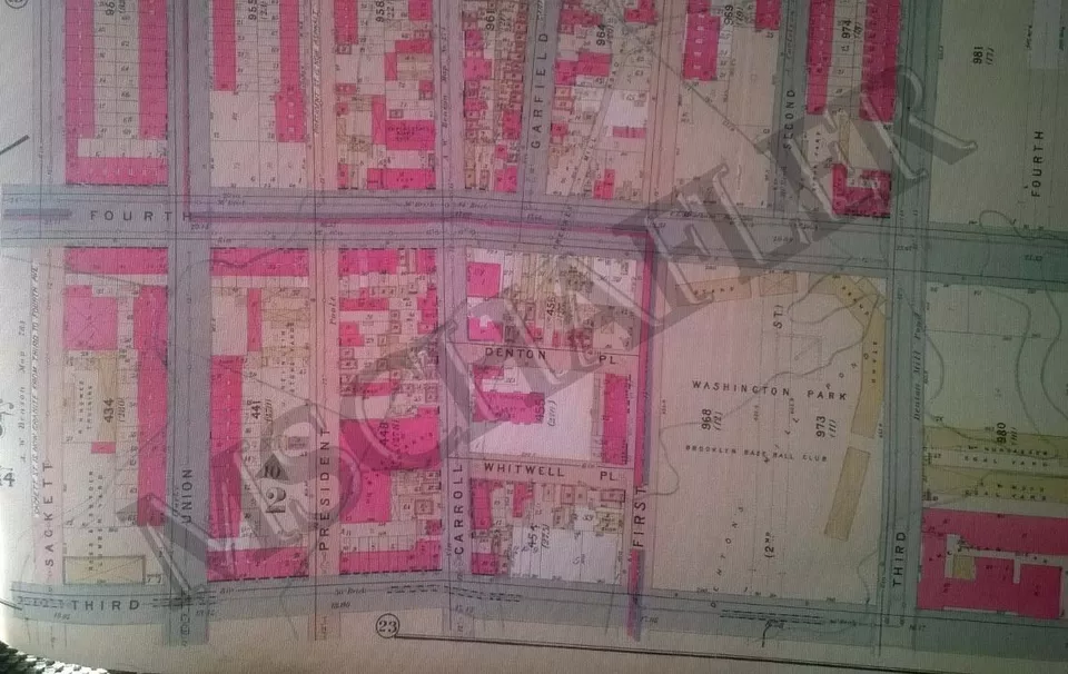 1907 PARK SLOPE WASHINGTON PARK BROOKLYN DODGERS ATLAS MAP G.W. BROMLEY - Image 2 of 3