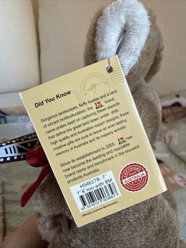 Aus Australia Kangaroo Joey Plush Stuffed Animal Boomerang Souvenir 8inch - Picture 5 of 12
