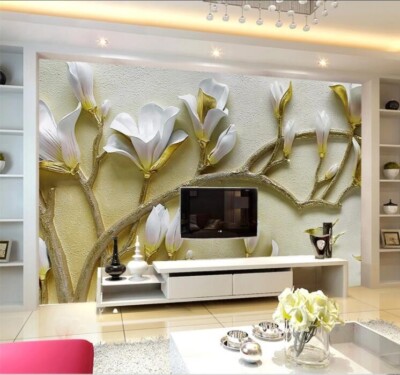 3D White Branch ZHUA29306 Wallpaper Wall Murals Removable Self-adhesive Ann