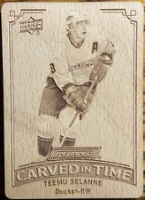 2023-24 Upper Deck Engrained Carved In Time Teemu Selanne #CT-19 Anaheim Ducks