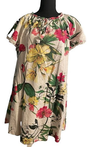 Cupio Women's Palm Leaf Tropical Dress Green Button Down Rayon Sleveless Sz  L | eBay