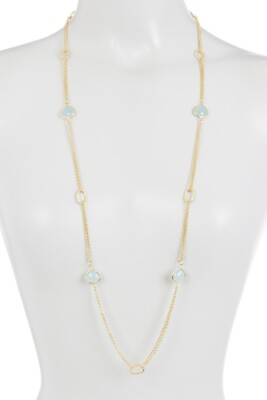Rivka Friedman 18K Gold Clad Quartize Bezel Set Faceted Blu Crystal TwistedCable
