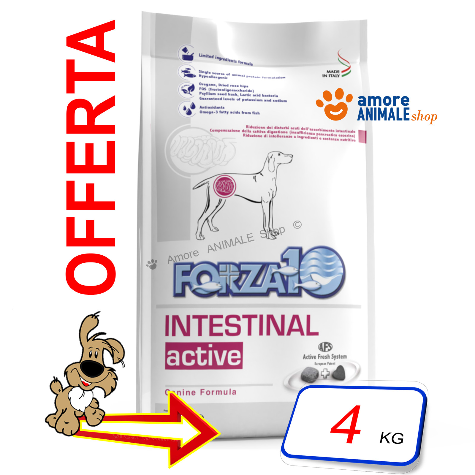 Forza10 Intestinal Active 4kg - Crocchette Cane Digestione Difficile