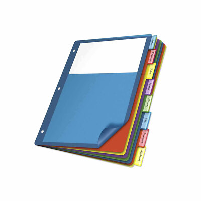 Cardinal 8 Tab Index Double Binder Poly Pockets Multicolor New In Pack
