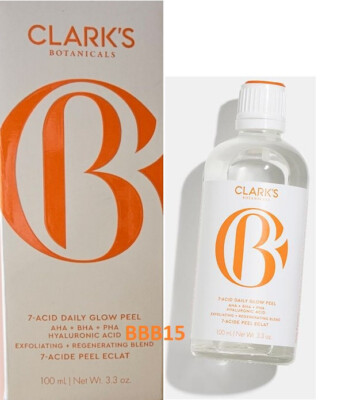 CLARK'S BOTANICALS 7-Acid Daily Glow Peel,100ML FULL SIZE NEW WITH BOX