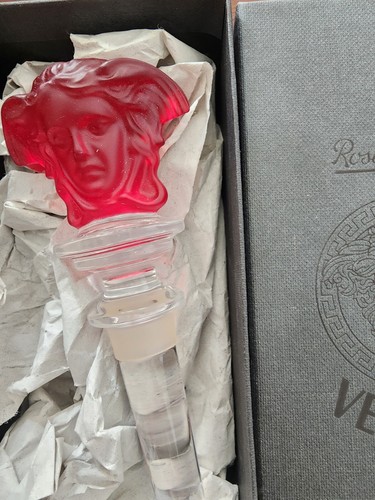 Tapón de botella de vino tinto rosa Medusa Lumiere de vidrio soplado Rosenthal Versace - Imagen 3 de 10