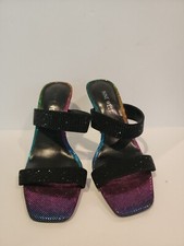 NINE WEST WOMENS   Multicolor( black and blue) HEELS  SIZE 6 