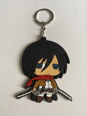 Attack on Titan Mikasa großer doppelseitiger PVC-Schlüsselanhänger Schlüsselring Taschenanhänger Anime UK