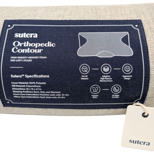 Sutera Orthopedic Contour Memory Foam Pillow Ergonomic Cervical Support - Picture 6 of 8