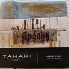Tahari Home Halloween Mantel Scarf Web w/ Spiderwebs Embroidered Beaded Spooky