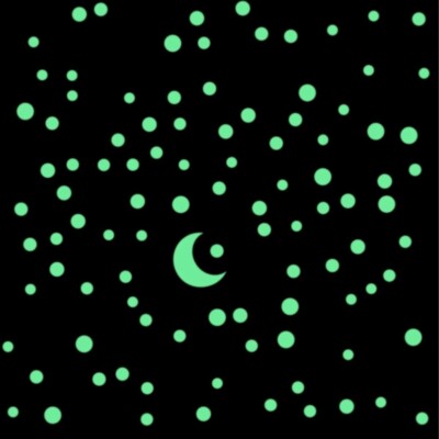 150 Leuchtpunkte nachleuchtend   SMALL-SET Mond Leuchtsterne deutsche HP-Folie 
