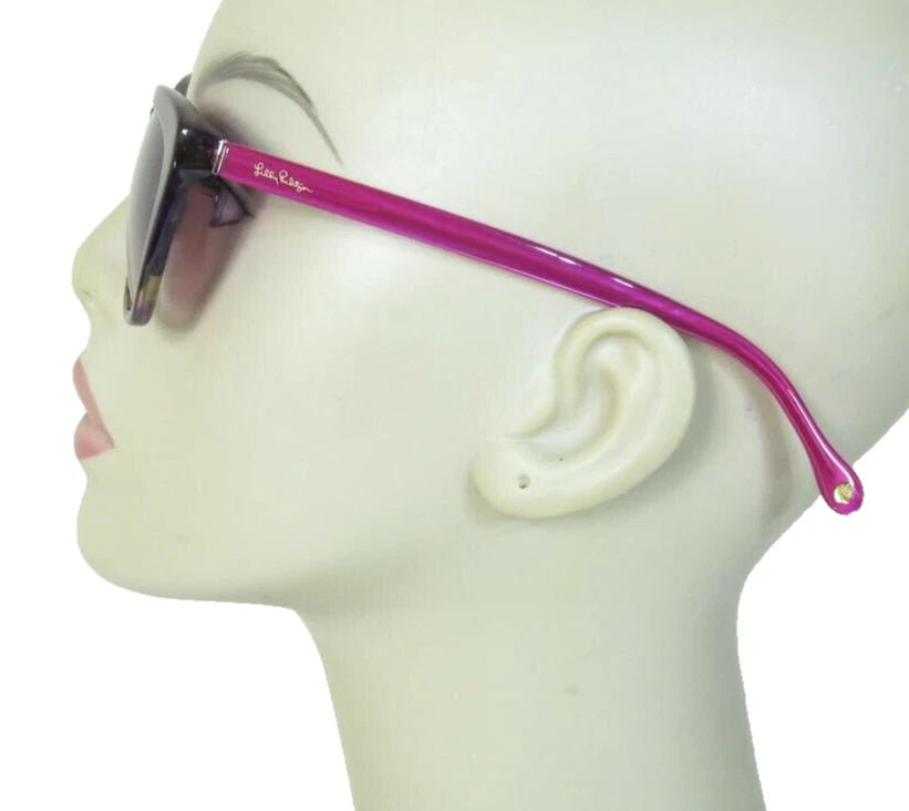 Óculos de sol LILLY PULITZER PK Britta olho de gato aros concha de tartaruga braços rosa - Imagem 2 de 4