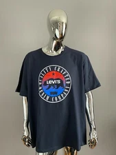 Levis Logo Adult Cotton Graphic Gray T-Shirt Size 4XL