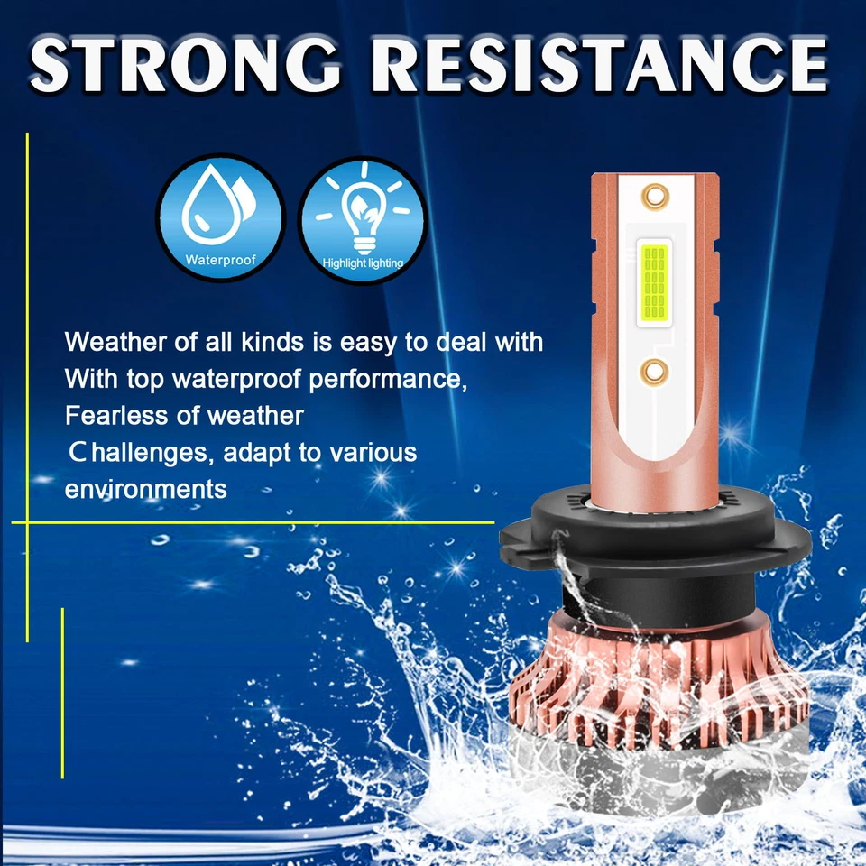 2x lâmpadas H7 8000K azul gelo COB LED DRL luz de circulação diurna luzes de neblina luzes de direção - Imagem 4 de 4