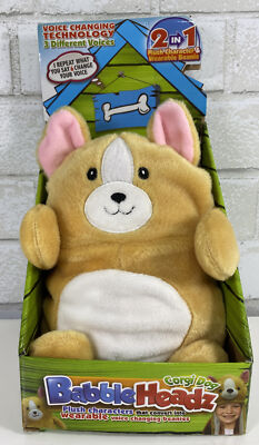 Babble Headz 2-in-1 Plush Character Beanie Hat Voice Changing Corgi Dog