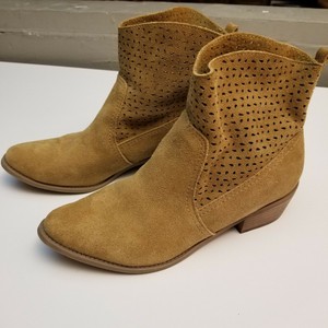 tan perforated booties