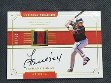 YASMANY TOMAS 2017 Panini National Treasures Gold DUAL Jersey PATCH AUTO SP #/10