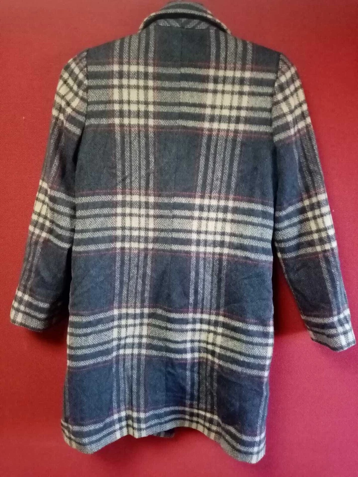 La Redoute Softgrey Double Breast Checked Coat Size UK 8 NH011 BB 02 - Image 3 of 4