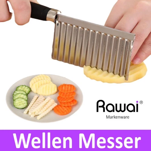 Wellenmesser Wellenschneider Edelstahl Garnier Pommes Kartoffel Gemüse Küche Mes