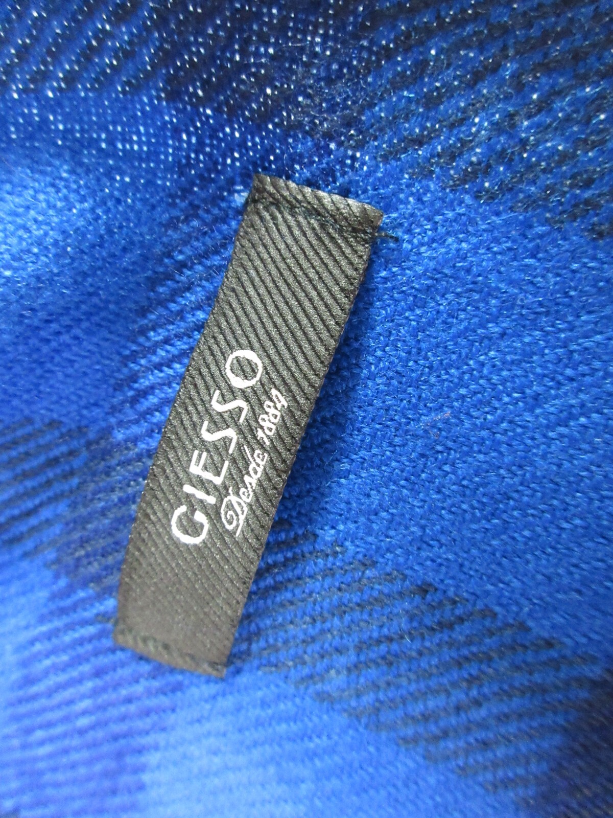 Giesso Two-Tone Blue Plaid Rectangular Fringed Wo… - image 3