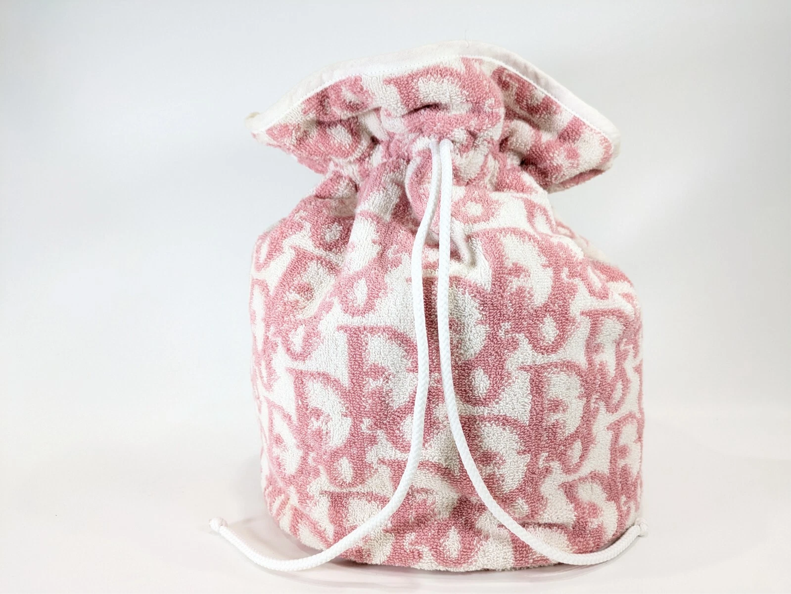 RARE taille* Christian Dior trotteur coton grand sac à main pile rose authentique